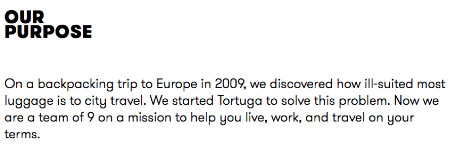 Tortuga 'about us' story'