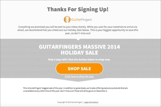 Guitar fingers thank you page