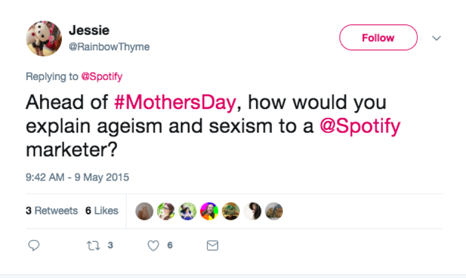 Spotify Mother's Day campaign backlash