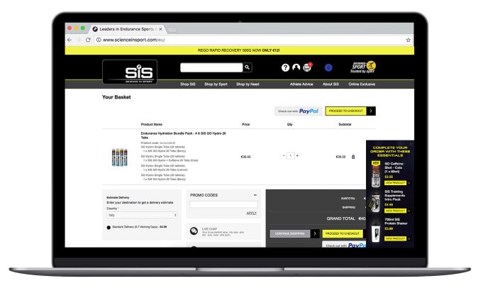 Science in Sport cross-sell example increase order value