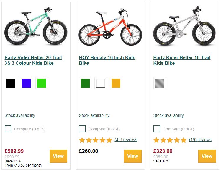 Evans Cycles price anchoring example increase order value