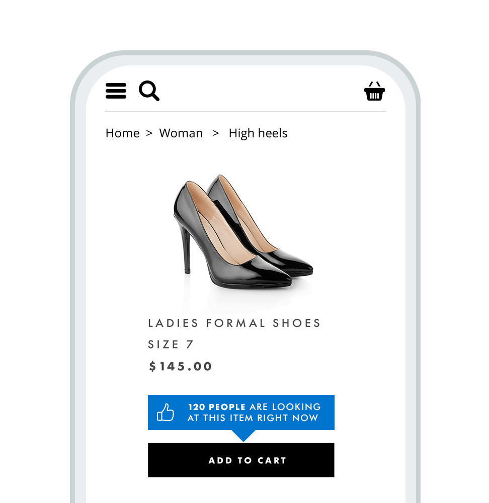 In-Page Personalization example on retail mobile device 