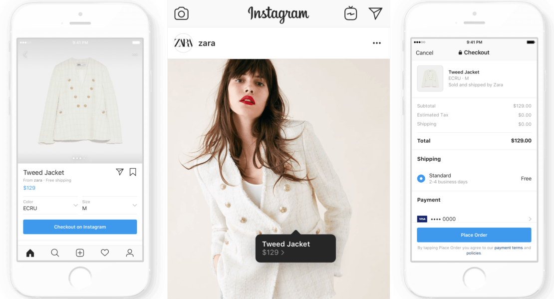 Fashion e-commerce trends: instagram checkout
