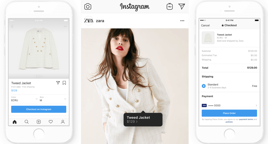 Instagram checkout design