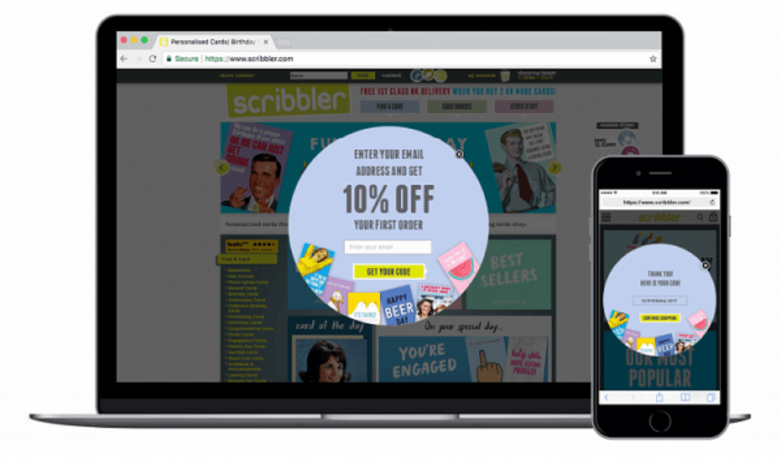 Yieldify Scribbler B2C lead generation campaign