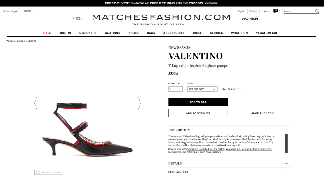 Ecommerce marketing: MatchesFashion.com