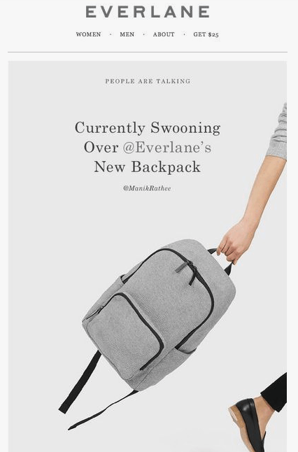 Back to school marketing from Everlane