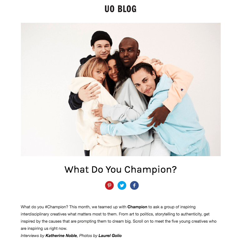 Back to school marketing: Urban outfitters and Champion