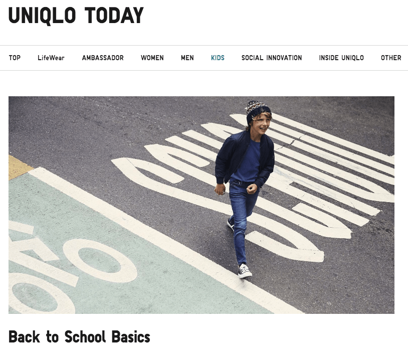 Back to school marketing: Uniqlo back to school campaign