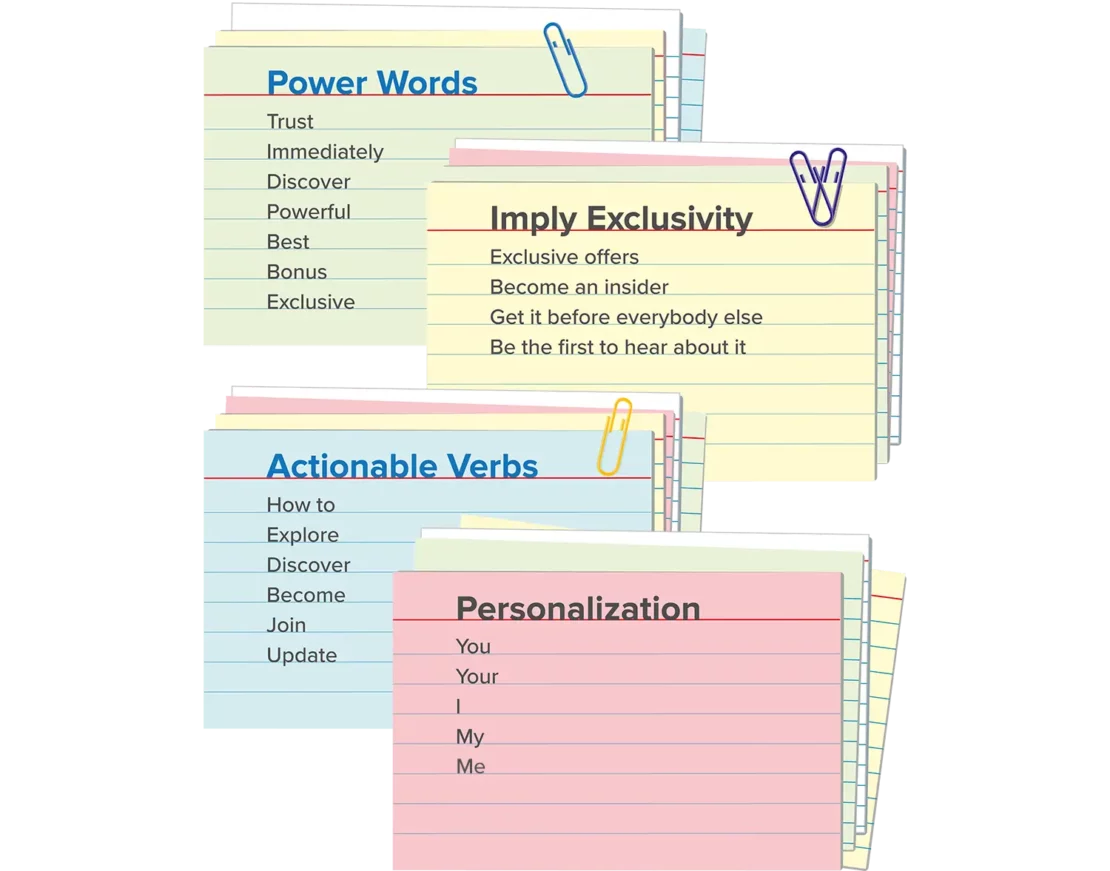 CTA power words, personalization and actionable verbs ideas