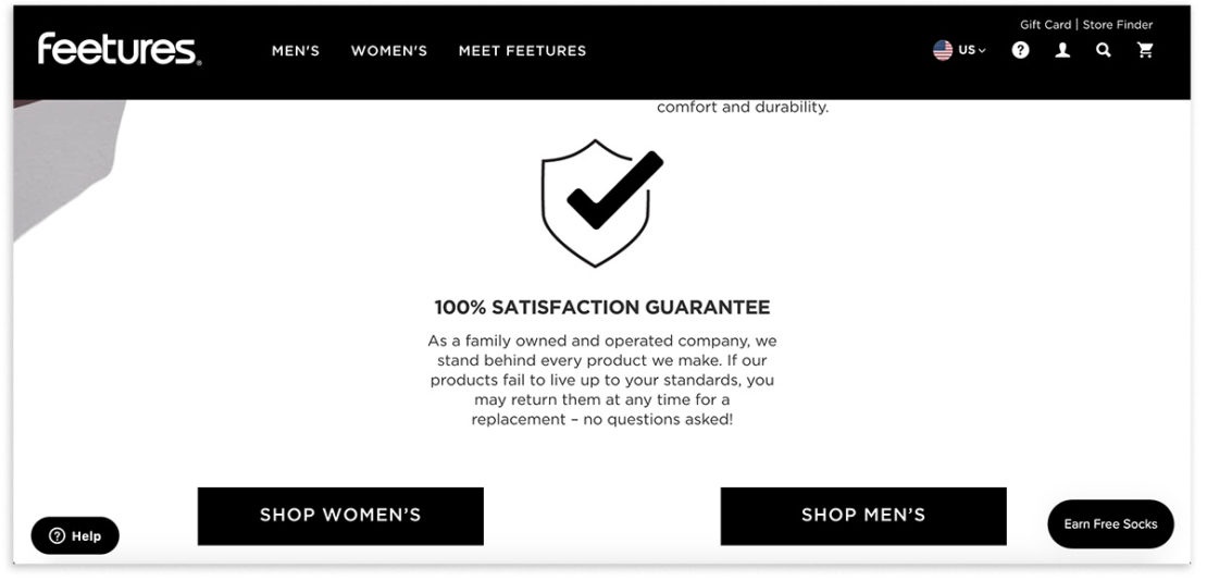 Satisfaction guarantee example | Yieldify