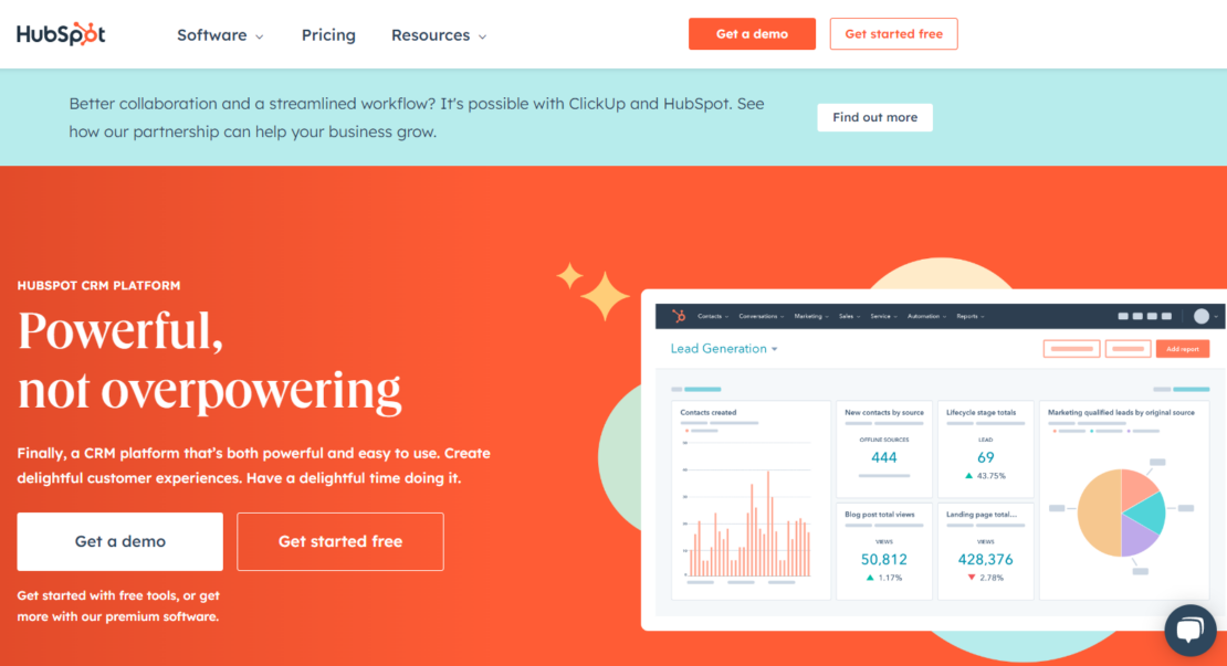 HubSpot homepage