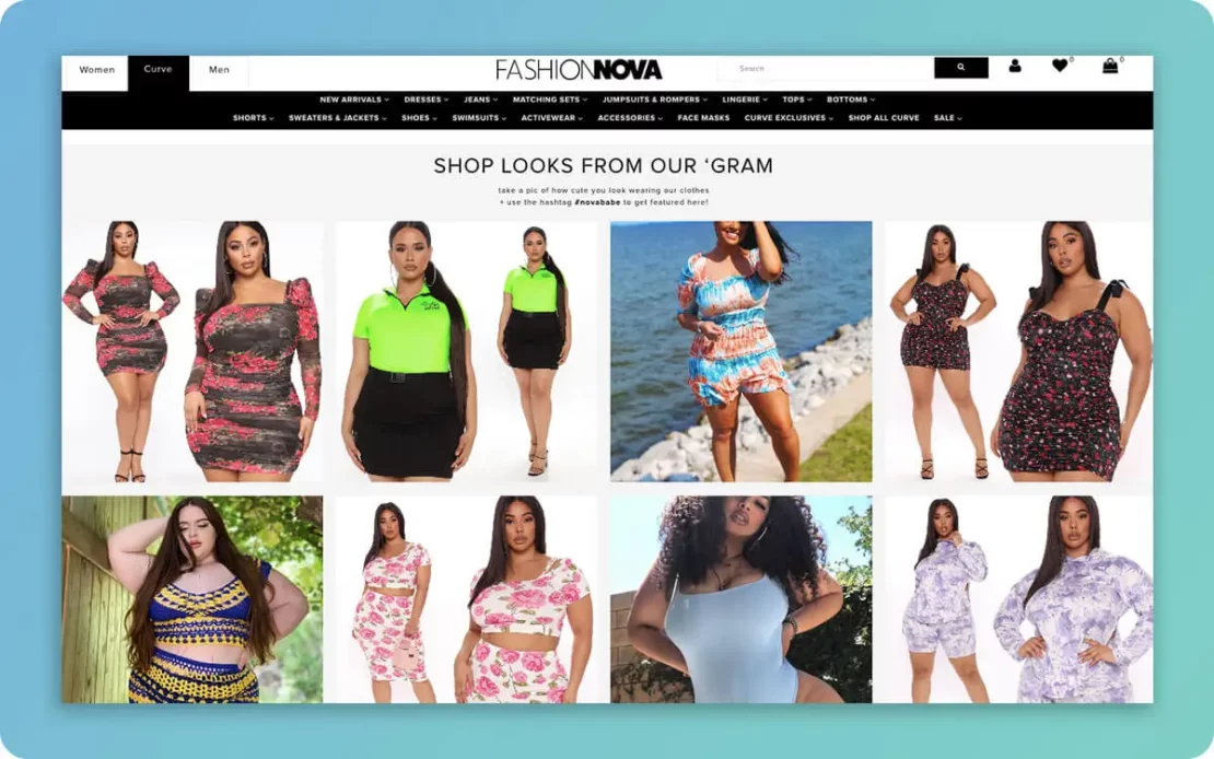 Successful Shopify fashion stores - Fashion Nova