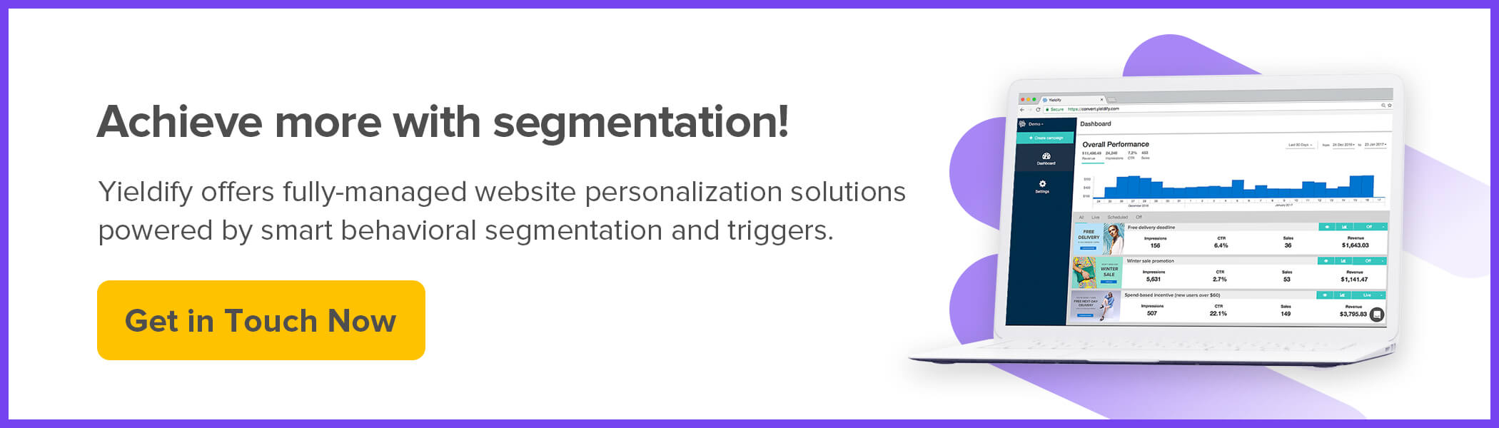 Audience segmentation for eCommerce - Book a Yieldify demo now!