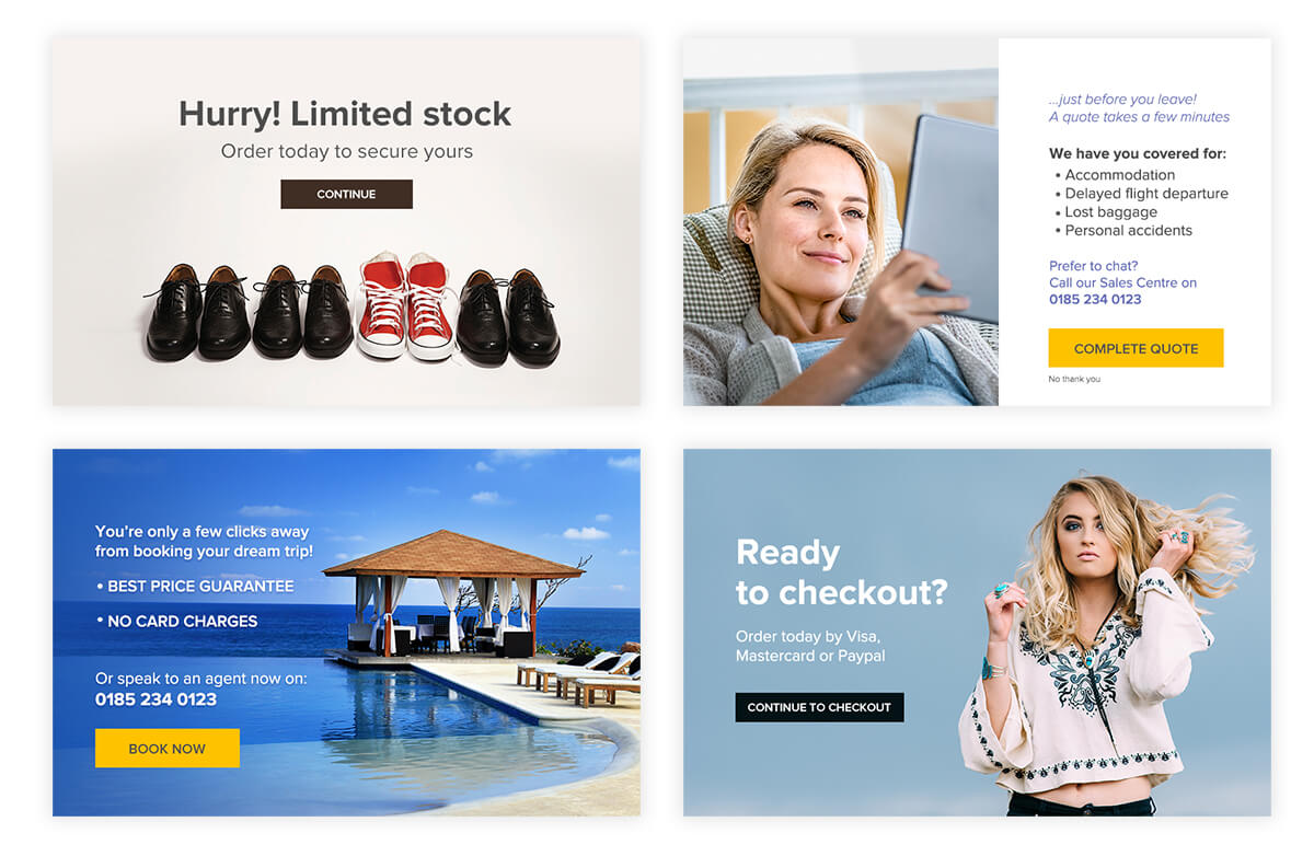 Exit intent popup examples by Yieldify