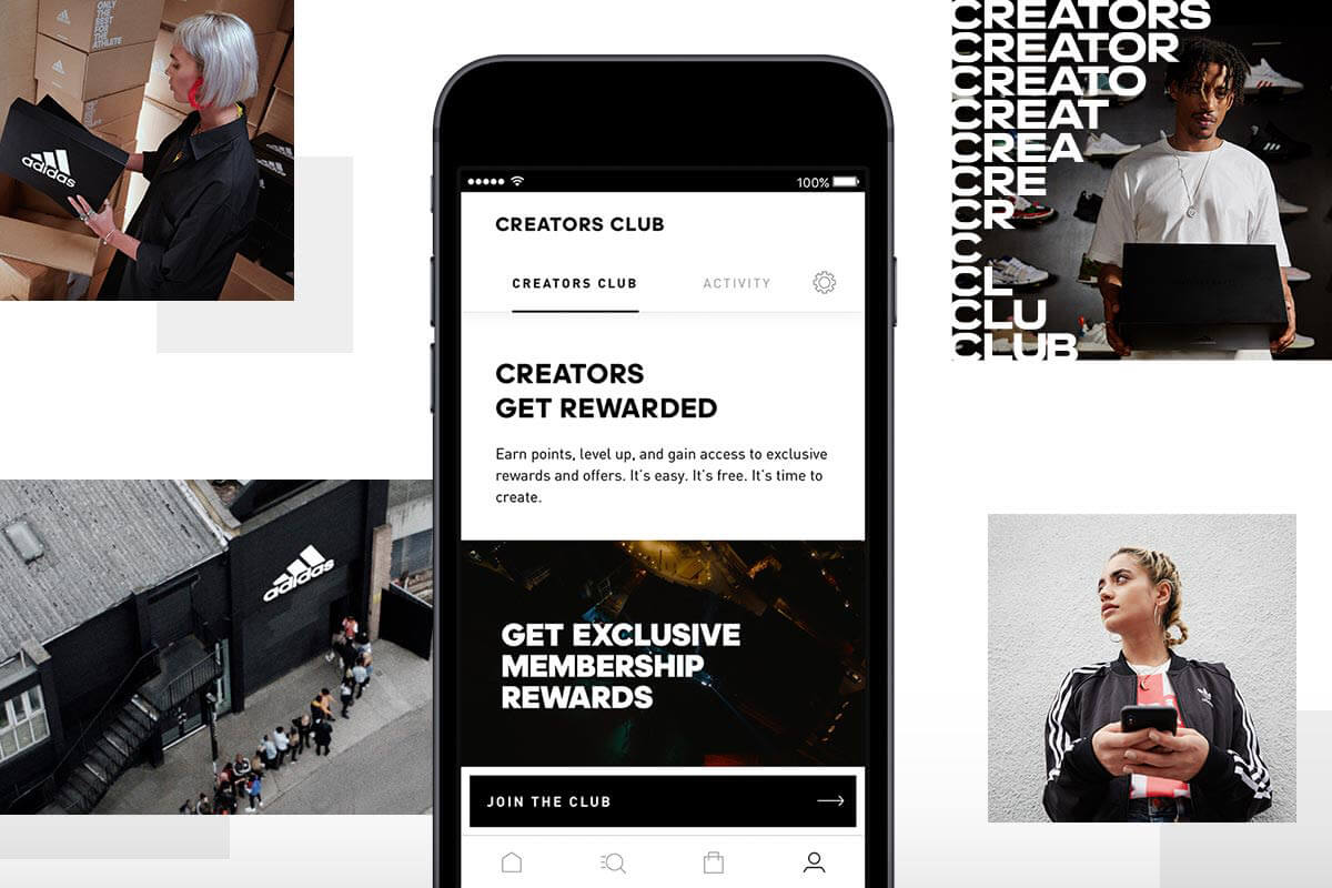 Content personalization example - adidas
