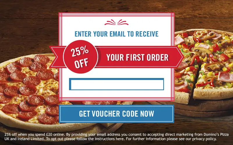 Domino's Email signup form example