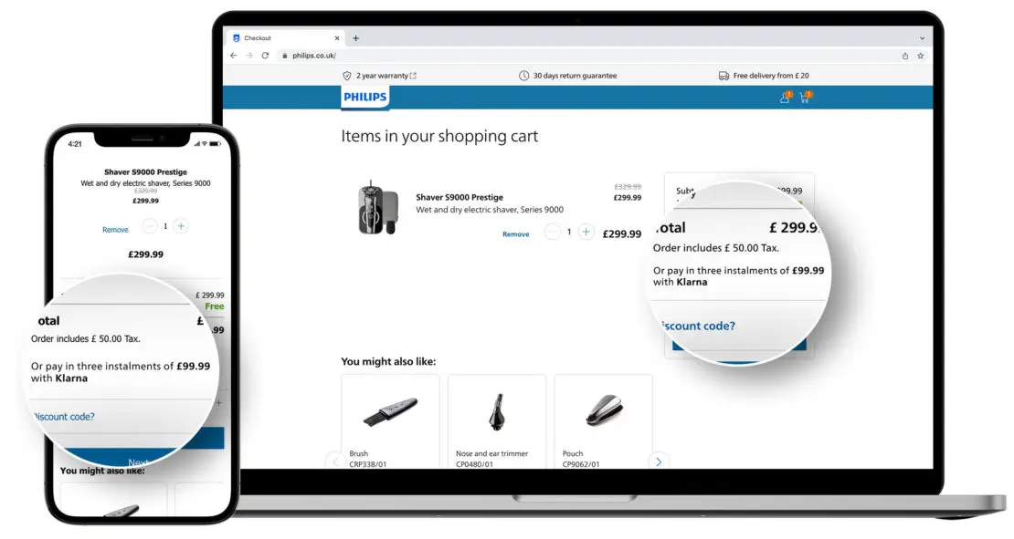 Increase average order value example - Yieldify