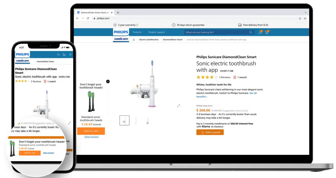 Increase average order value example 2 - Yieldify