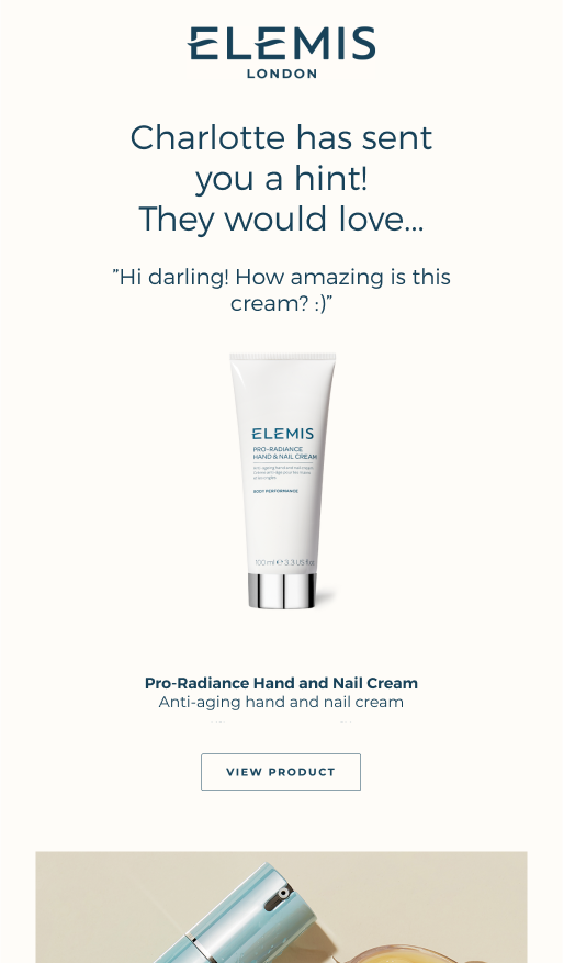 Elemis' Valentine's Day hint email